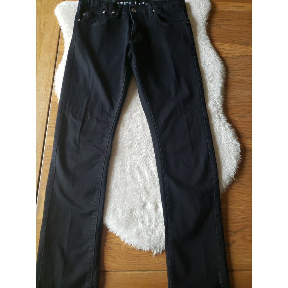 HAWKS BAY USA MEN'S  SKINNY DENIM‎ JEANS BLACK 32X32 EUC